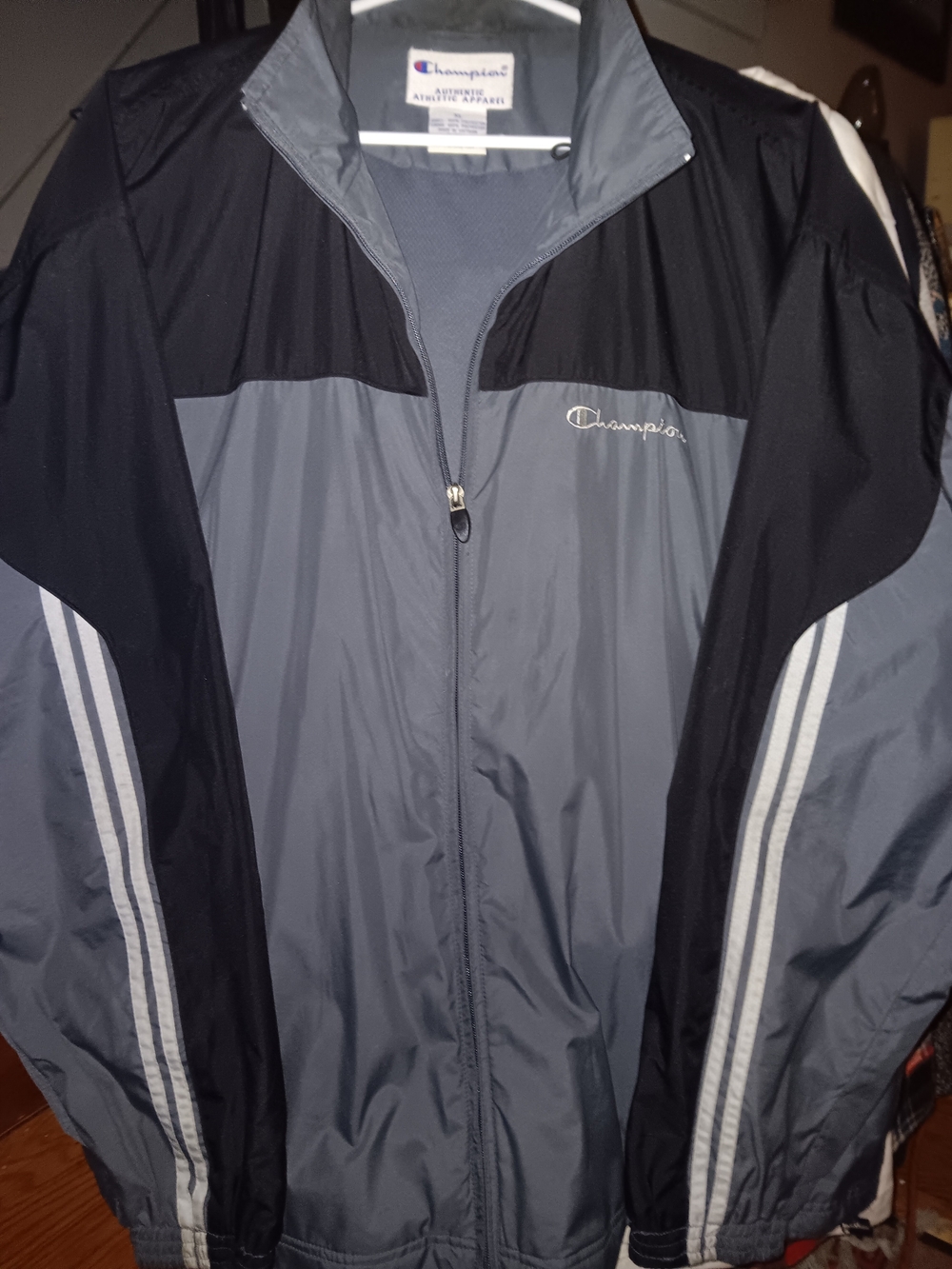 Champion Gray and Black Full-Zip Windbreaker Jacket